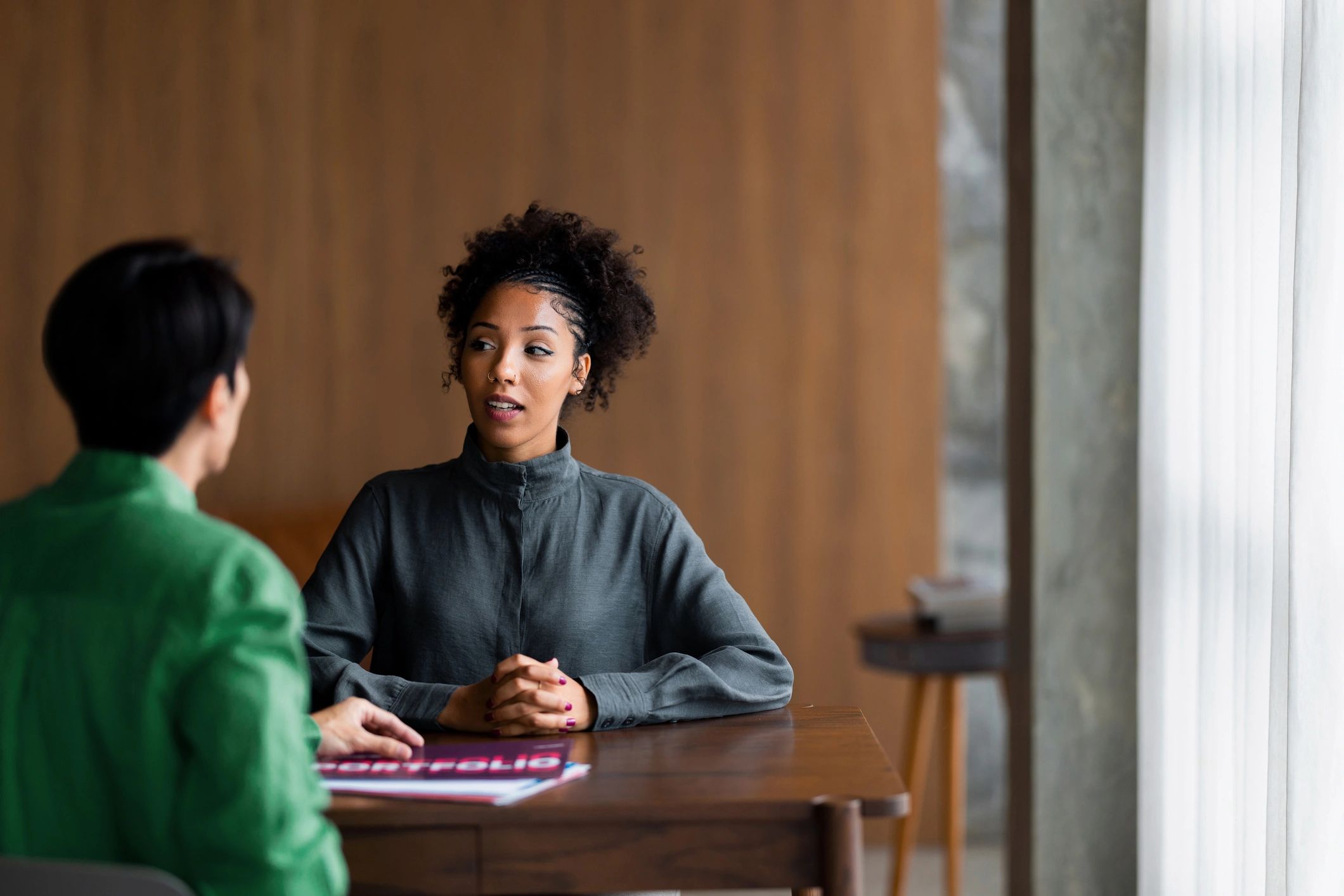 Candidate participating in a professional interview